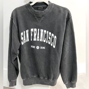 Anine Bing, Ramona, San Francisco, black washed sweatshirt with white lettering